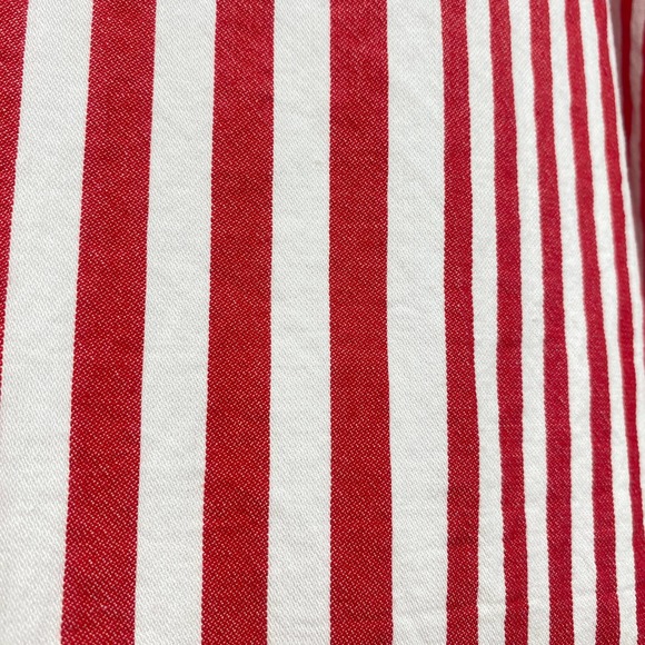 Zara Woman Red and White Stripe A-Line Shirt Dress Maxi Tie Waist Womens S - Picture 12 of 13